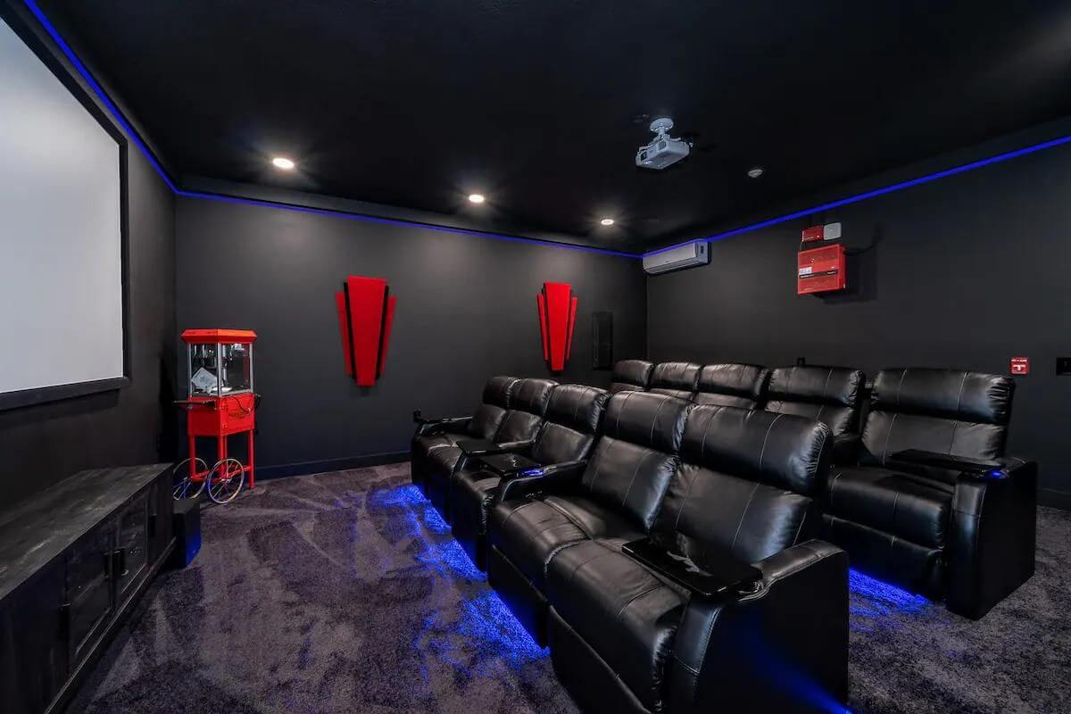 Movie theater in an airbnb. 