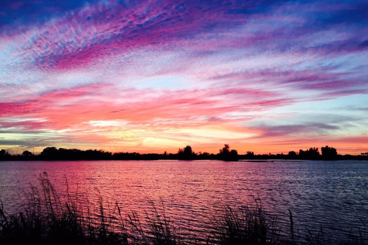 lake at sunrise or sunset