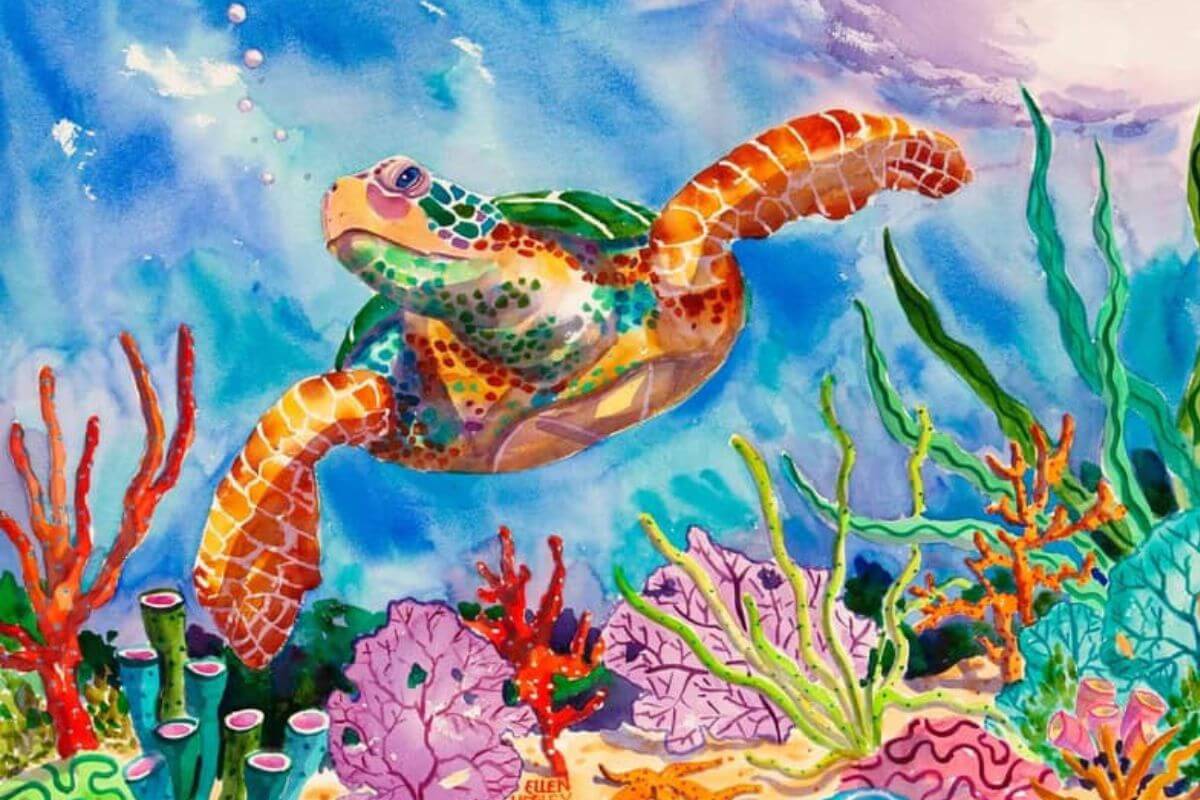 Ellen Negley sea turtle artwork.
