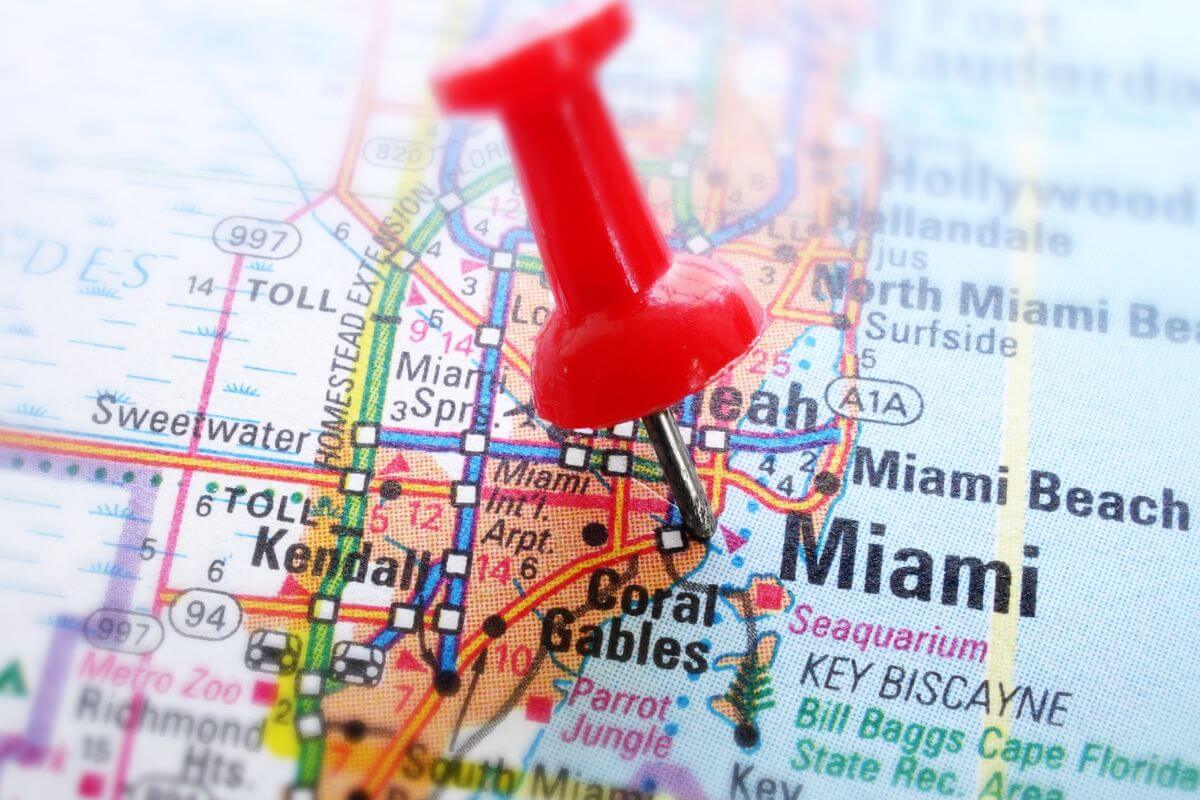 Miami and Miami Beach map