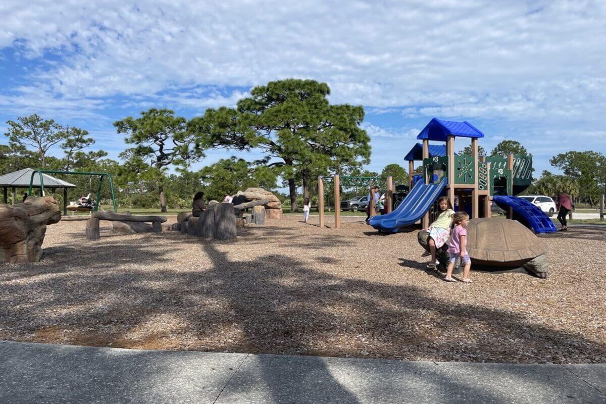 Playground with children on it. 