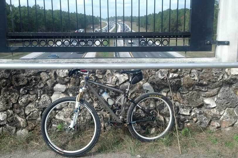 Florida Trail Land Bridge Trailhead Bike on a bridge
