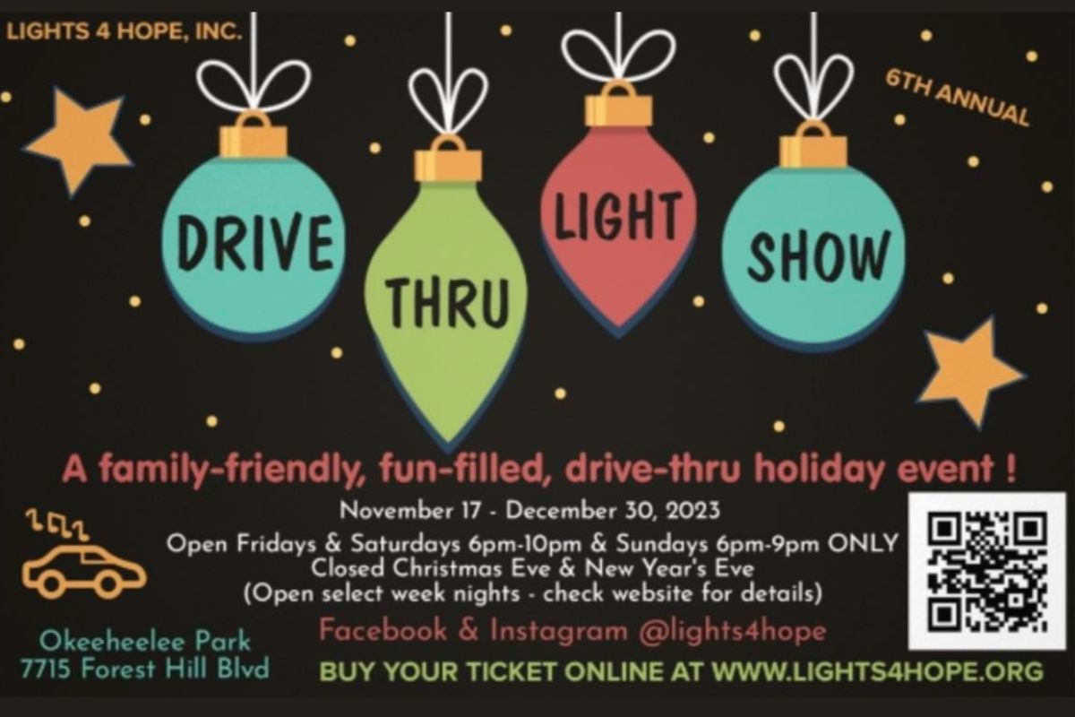 Drive thru light show promotional flyer. 