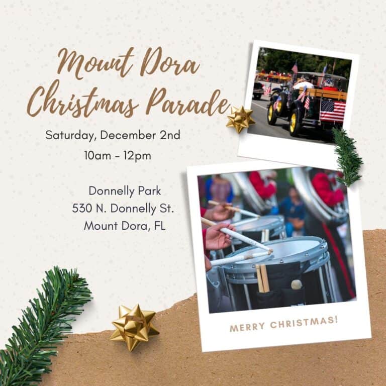 Mount Dora Christmas Parade promotional flyer. 