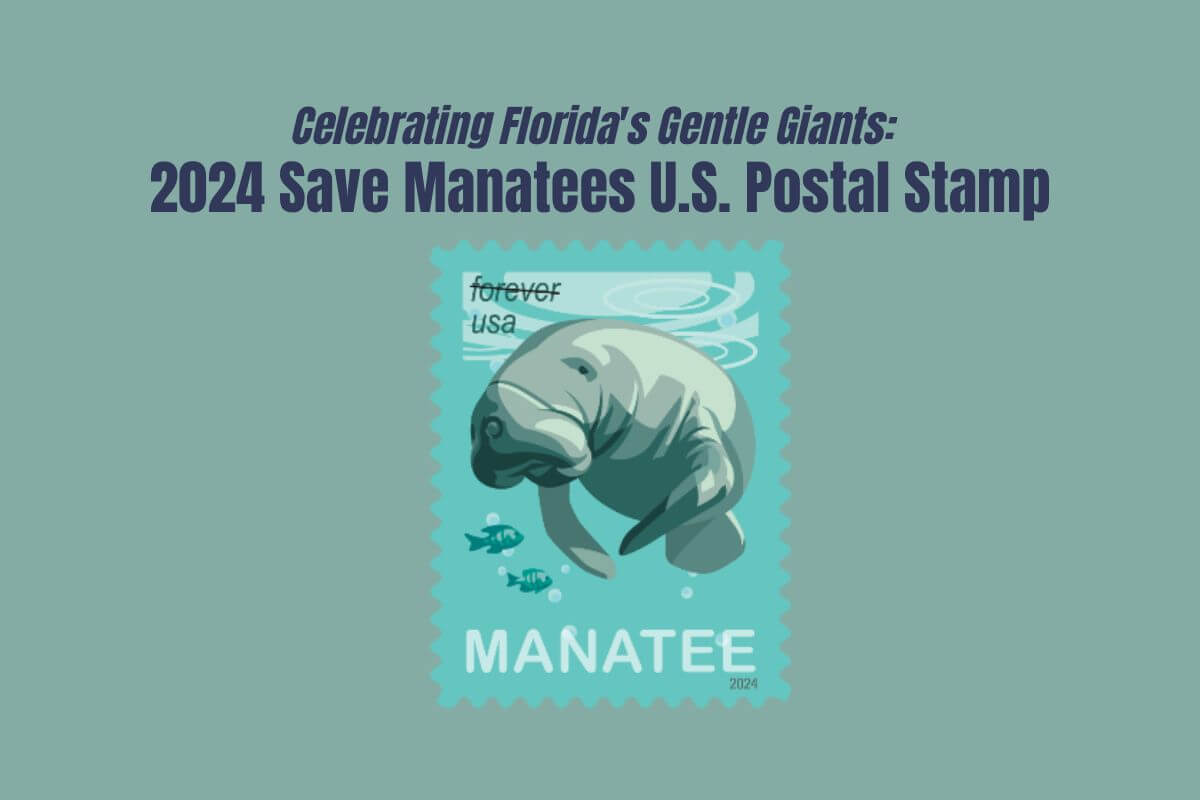 2024 Save Manatees Stamp Celebrating Florida's Gentle Giants