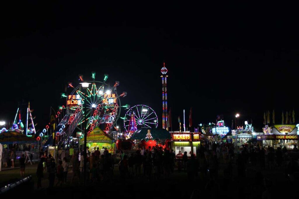 Central Panhandle Fair at night time. 