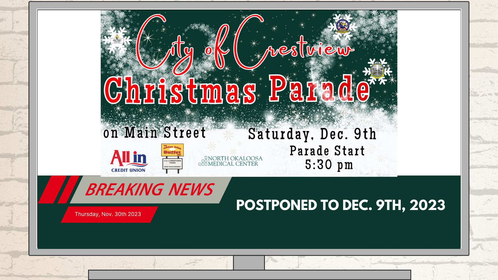 Crestview Parade Rescheduled