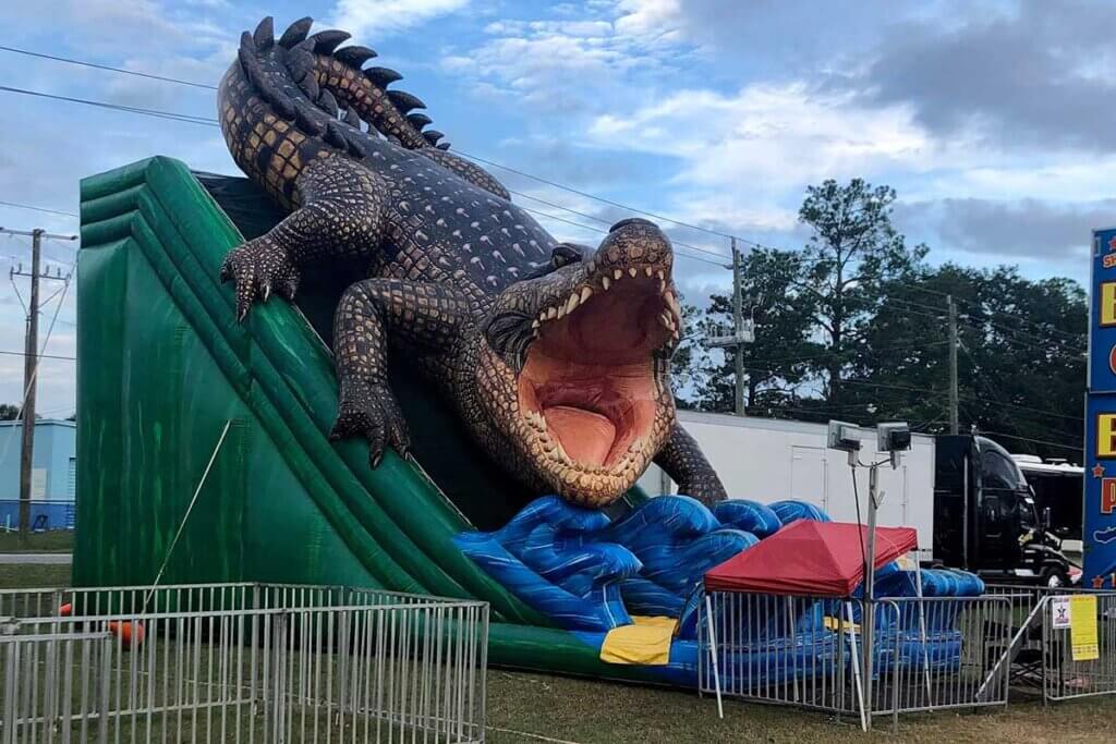 Florida Gateway Fairgrounds alligator bouncy slide