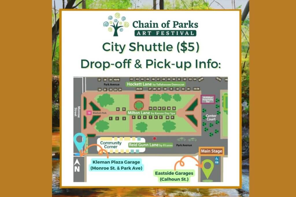 2024 Chain of Parks Art Festival shuttle