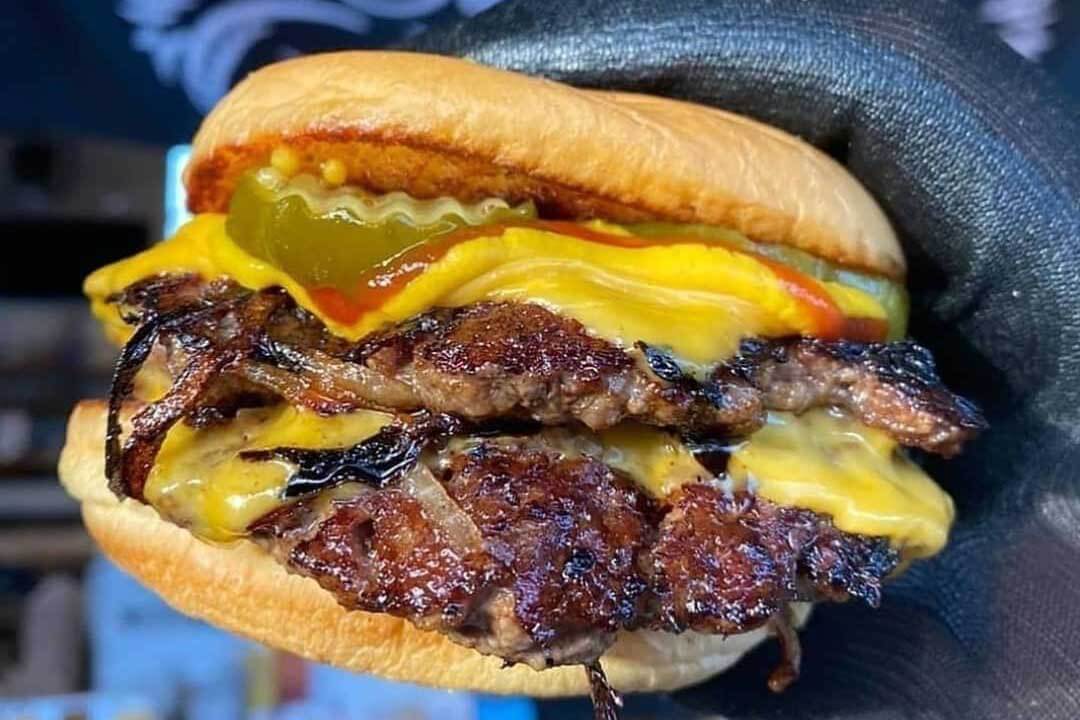 Cheeseburger at the beer and bbq festival 
