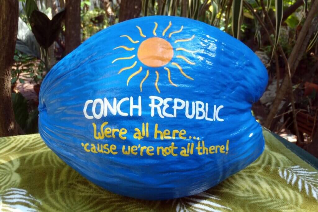 Conch Republic painted coconut