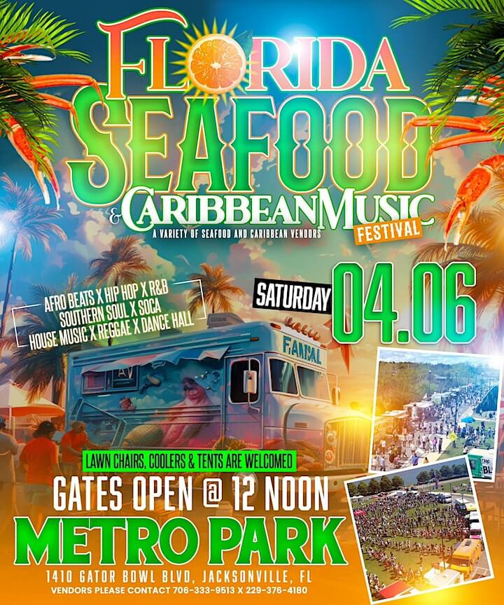 Florida Seafood and Caribbean Music Festival promotional flyer