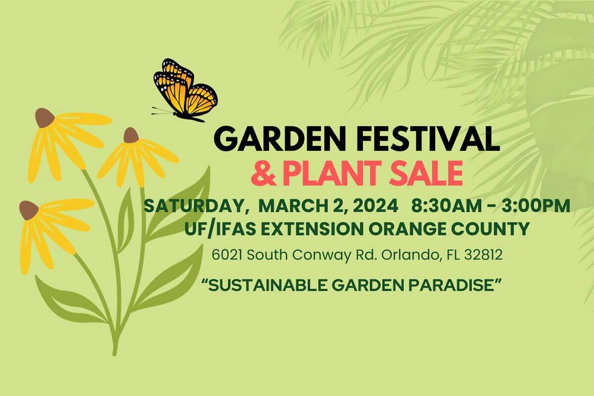Garden Festival and Plant Sale promotinoal flyer. 