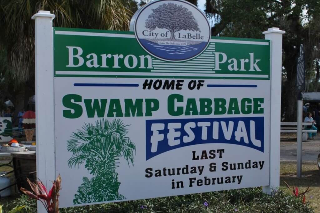 Barron Park home of Swamp Cabbage Festival in LaBelle Florida