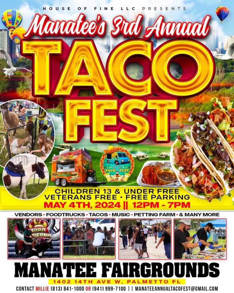 Manatee Annual Taco Fest Promotional Flyer