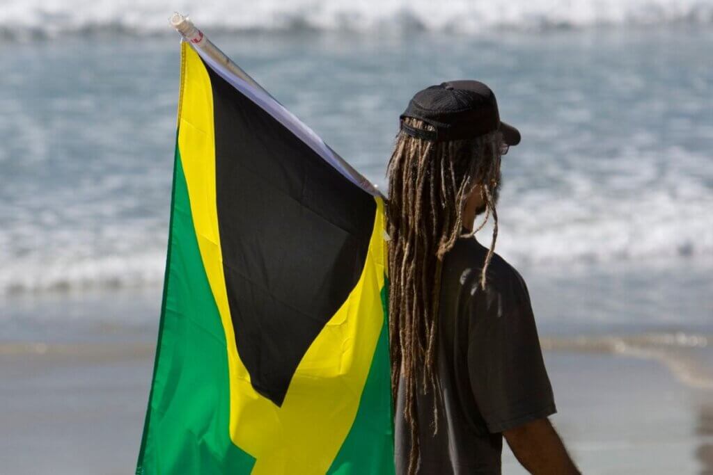 Reggae festival attendee on Florida beach