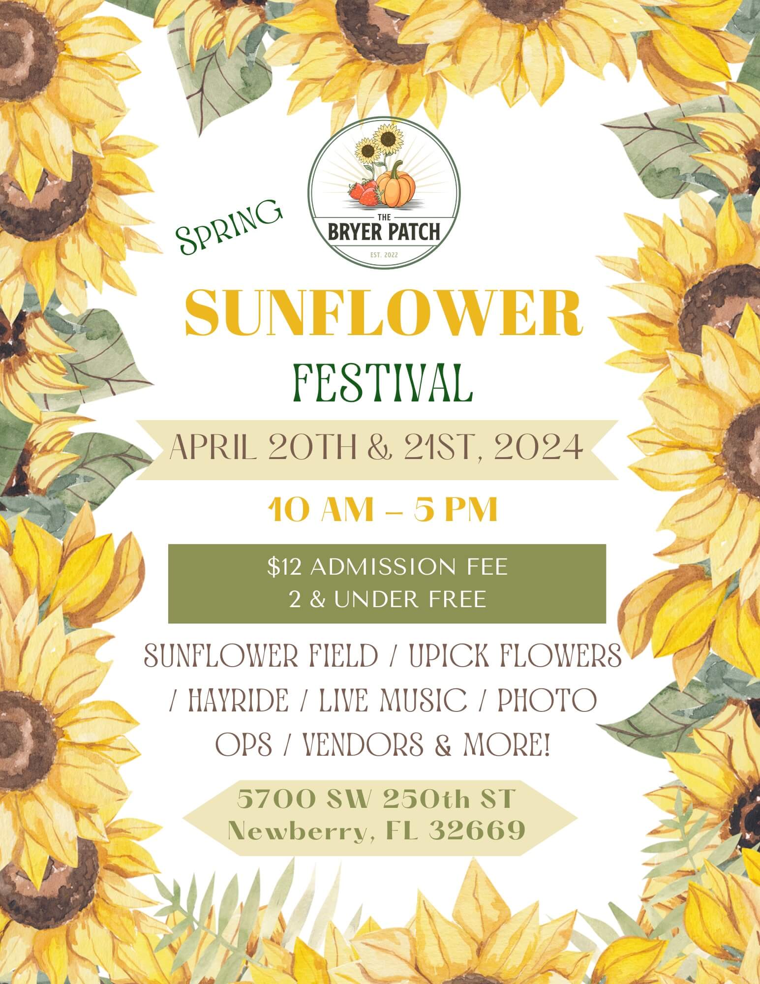 Spring Sunflower Fesstival Promotional Flyer