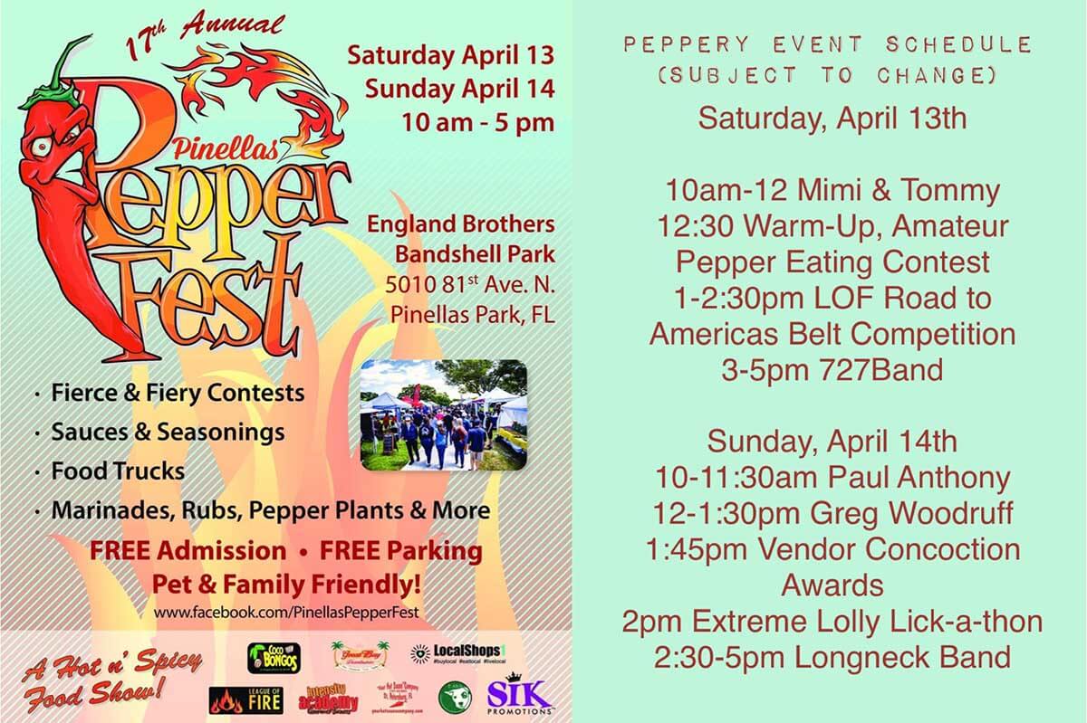 Pinellas Pepper Fest Event Schedule 